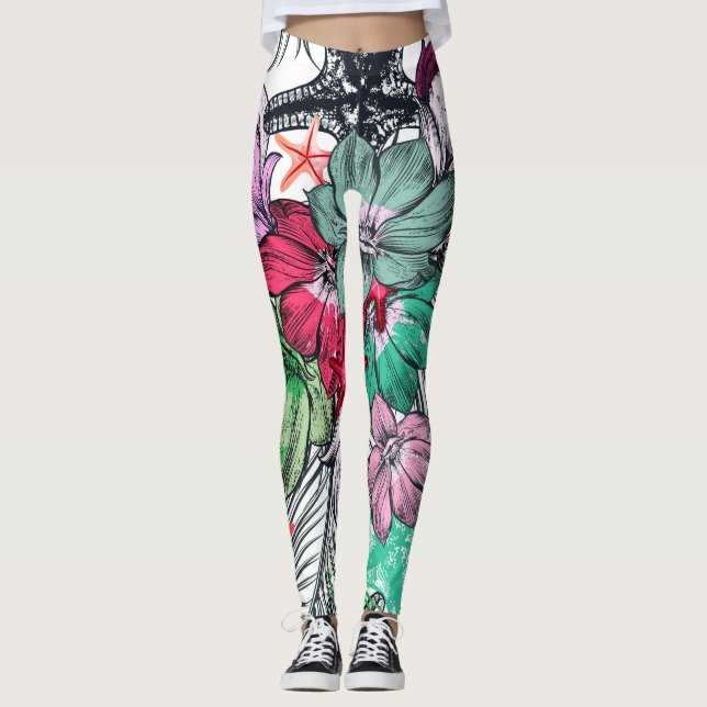 blommigt av sommartid leggings (Framsida)