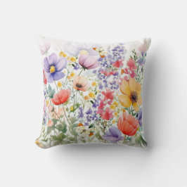 Blommigt av Söt Watercolor Kudde