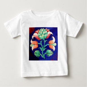 BLOMMIGT AV STYLISERAD FLÖDE/ RÖD ROSA GRÖNT BLUE TEE SHIRT
