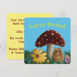 Blommigt av svamp och mus inbjudningar