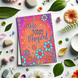Blommigt av Trendiget Magic Birthday Modern Femini Kort