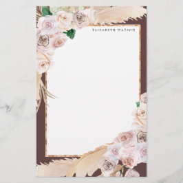 blommigt av tropisk elegant, Monogram Stationery Brevpapper