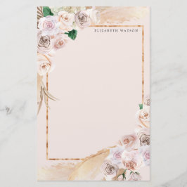 blommigt av tropisk elegant, Monogram Stationery Brevpapper