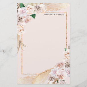 blommigt av tropisk elegant, Monogram Stationery Brevpapper