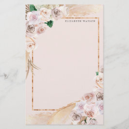 blommigt av tropisk elegant, Monogram Stationery Brevpapper