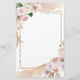 blommigt av tropisk elegant, Monogram Stationery Brevpapper