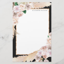 blommigt av tropisk elegant, Monogram Stationery Brevpapper