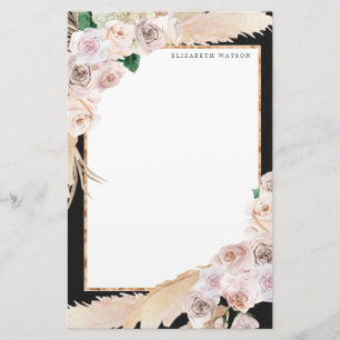 blommigt av tropisk elegant, Monogram Stationery Brevpapper
