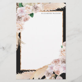 blommigt av tropisk elegant, Monogram Stationery Brevpapper