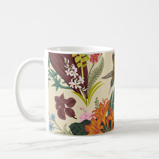Blommigt av tropisk Vintage Kaffemugg (Vänster)