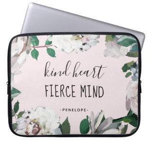 Blommigt av typen Heart Fierce Mind Watercolor Laptop Sleeve