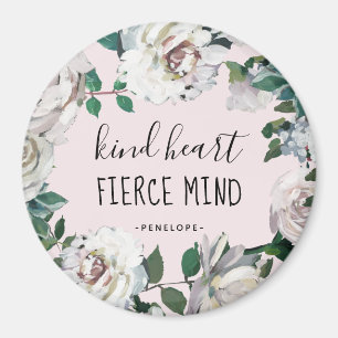 Blommigt av typen Heart Fierce Mind Watercolor Mag Magnet