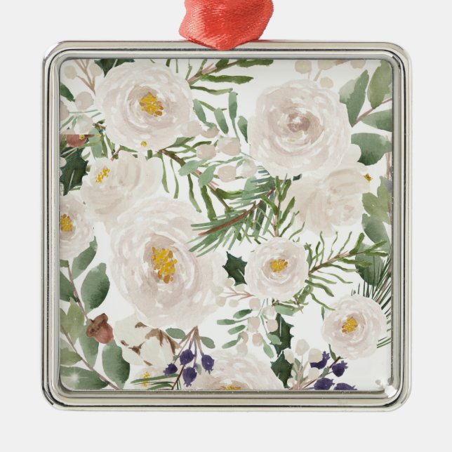 Blommigt av väggkonst julgransprydnad metall (Framsidan)