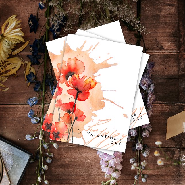 Blommigt av Valentine-kort för modern Elegant Chic Helgkort (Skapare uppladdad)