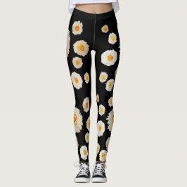 Blommigt av våranpassade balkar, vita daisy leggings
