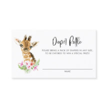 Blommigt av vattenfärg Baby Giraffe- - hårkort