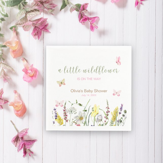 Blommigt av vattenfärg Garden Baby Shower Napkins Pappersservett (Skapare uppladdad)