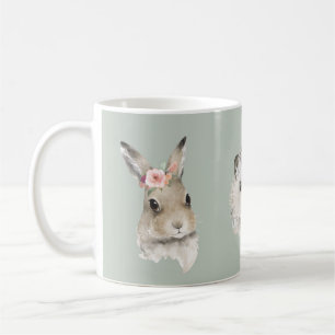 Blommigt av vattenfärg i för trädjordsdjur kaffemugg