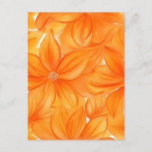 Blommigt av vattenfärgad orange vibrant botaniskt vykort