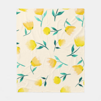 Blommigt av vattenfärgen Abstrakt Peony Mönster Fleecefilt