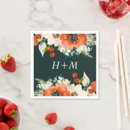 Blommigt av vattenfärgen elegant Traditions med Mo Pappersservett