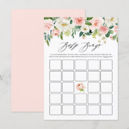 Blommigt av vattenfärgen Rosa Garland Baby Shower Tilläggskort