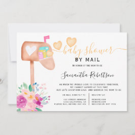 Blommigt av vattenfärgsbabydusch med e-post inbjudningar