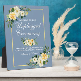 Blommigt av vattenfärgsfärg Gult Dusty Blue ej ans