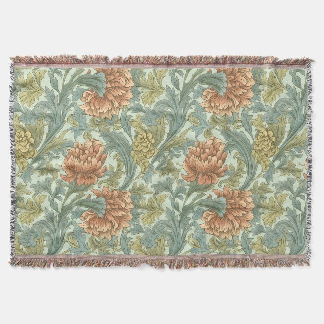 Blommigt av verkligen- och retro 50s stil-dekorkon filt (Framsidan)