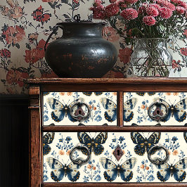 Blommigt av vintage Blue och Cream Butterfly
