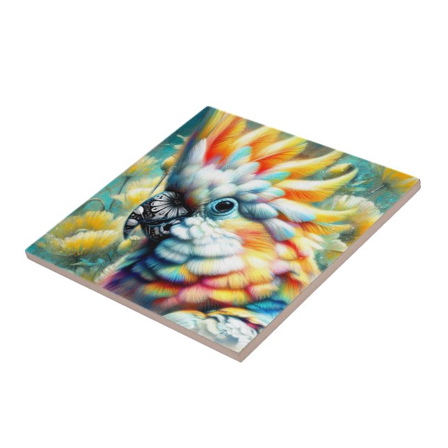 Blommigt av viskartad Gult av poppies Kakelplatta (Sidan)