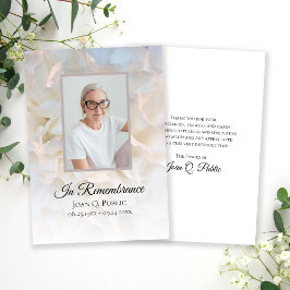 Blommigt av vita blodkroppar Funeral Memorial Symp Tack Kort