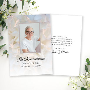 Blommigt av vita blodkroppar Funeral Memorial Symp Tack Kort