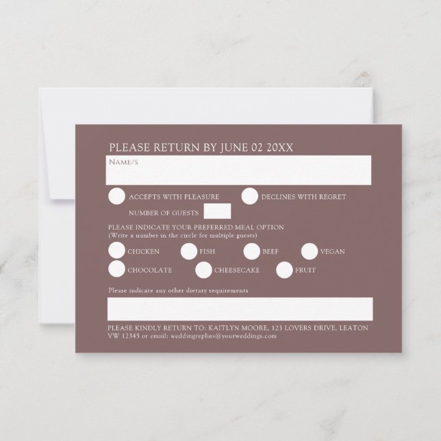 Blommigt av Wildblomma, alternativ för brunt fall- OSA Kort (Baksida)