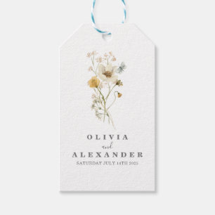 Blommigt av Wildblommor Boho-trädgård Presentetikett