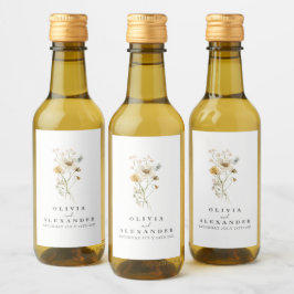 Blommigt av Wildblommor Boho-trädgård Vinetikett