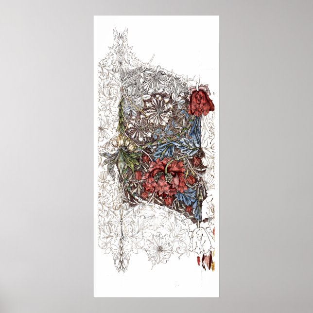 Blommigt av William morris-blommor elegant Poster (Framsidan)