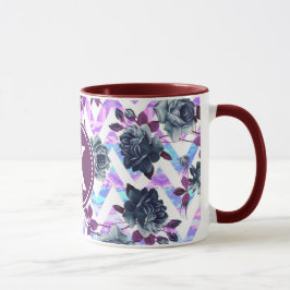 Blommigt Aztec Chevron Monogram Mugg
