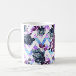 Blommigt Aztec Chevron Monogram Mugg