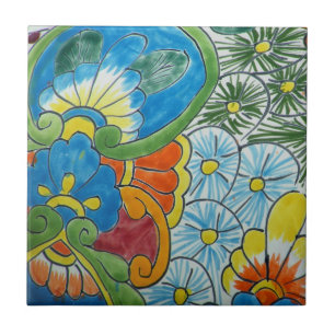 Blommigt Azulejo-panel Kakelplatta