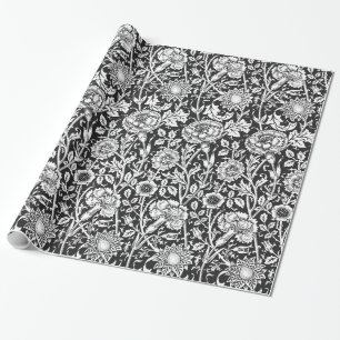 Blommigt B&W som slår in papper Presentpapper