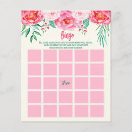 Blommigt Baby BINGO-kort, babyspel, BINGO