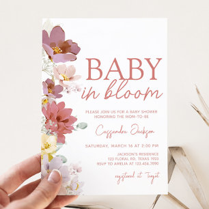 Blommigt Baby Bloom Baby Shower Inbjudningar