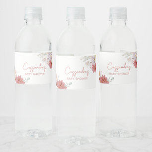Blommigt Baby Bloom Baby Shower Vattenflaskor Etikett