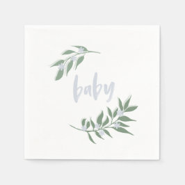 Blommigt Baby blue Napkin | Babyskor Pappersservett
