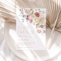 Blommigt Baby Brunch-inbjudan