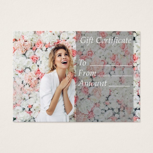 Blommigt Baby Girl Salon and Spa Gift Certificate Visitkort (Framsidan)