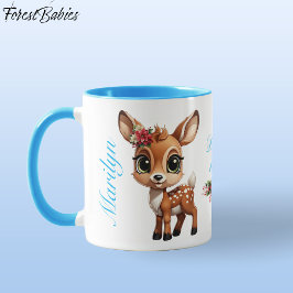 Blommigt Baby Hjort, Fawn, Doe 🦌 🎄 Hjort Loved Mugg
