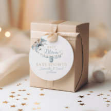 Blommigt Baby i Blom Blue Pojke Shower