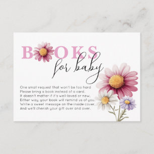 Blommigt Baby Shower Bokar för Baby-kort Tilläggskort